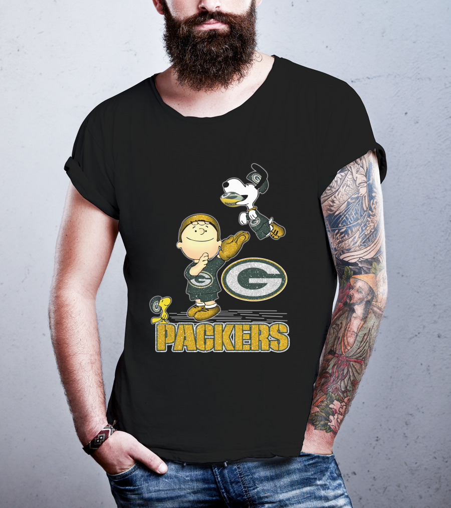 Snoopy And Friends Green Bay Packers Team Spirit T-Shirt