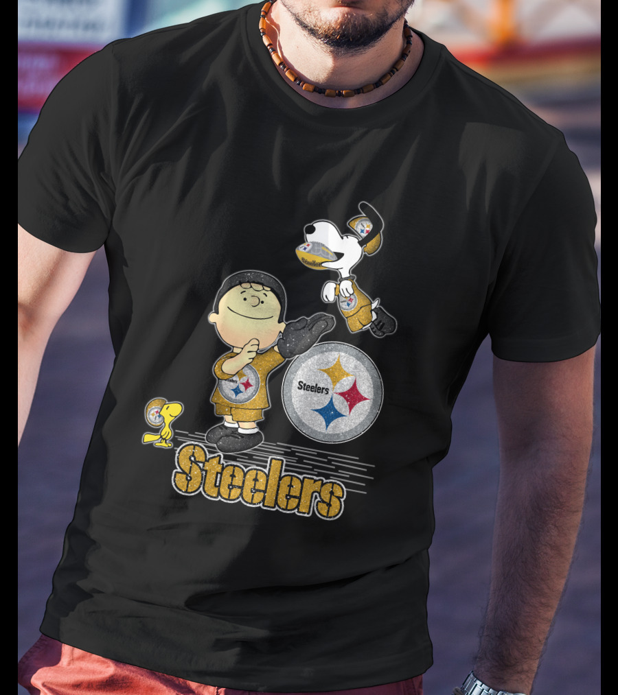 Snoopy Steelers Football Peanuts Characters Love Pittsburgh Steelers T-Shirt