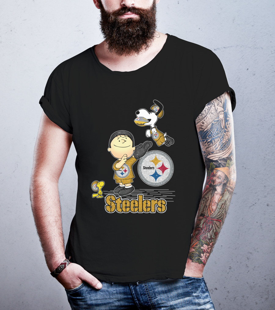 Snoopy Steelers Football Peanuts Characters Love Pittsburgh Steelers T-Shirt