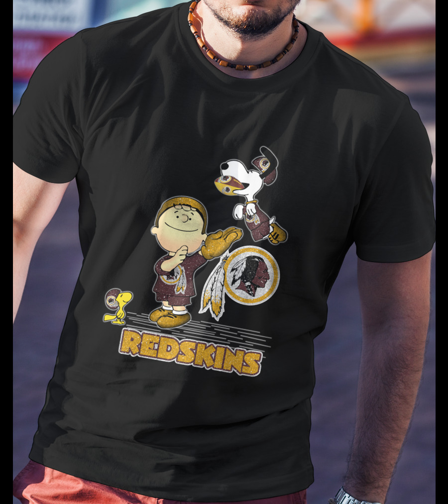 Snoopy Love Washington Redskins Peanuts Woodstock Charlie Brown T-Shirt