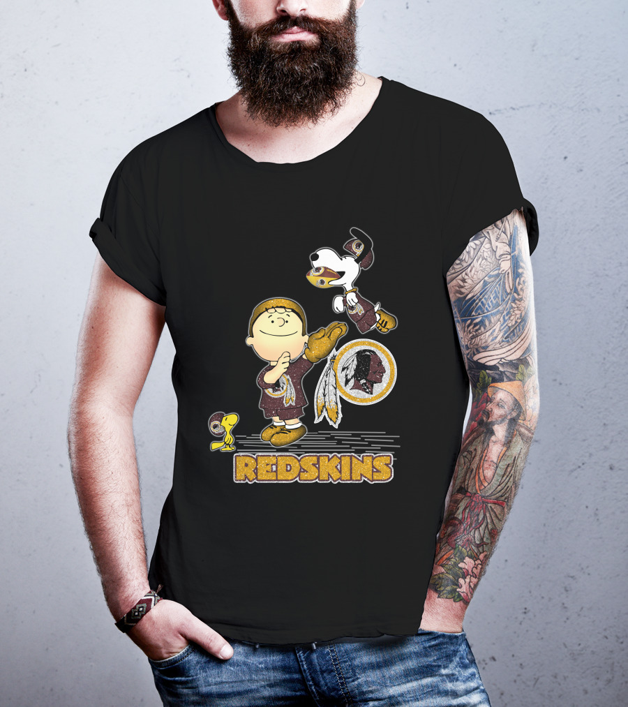 Snoopy Love Washington Redskins Peanuts Woodstock Charlie Brown T-Shirt