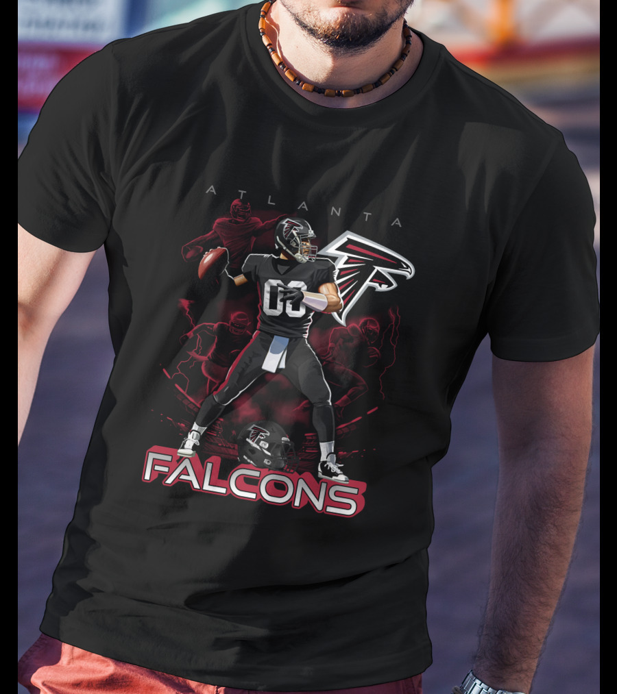 Atlanta Falcons Football Player Action With Helmet T-Shirt