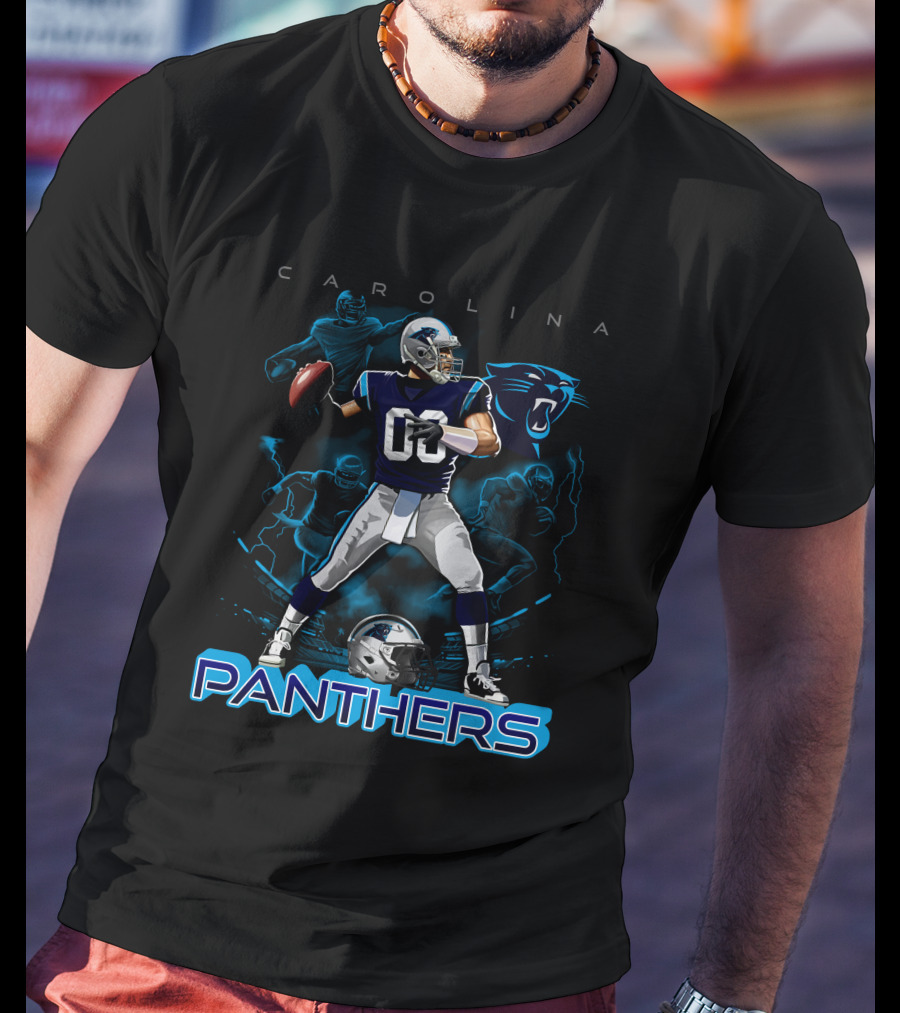 Carolina Panthers Quarterback Football Helmet NFL Team T-Shirt