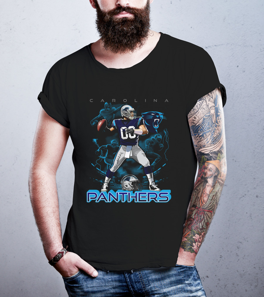 Carolina Panthers Quarterback Football Helmet NFL Team T-Shirt