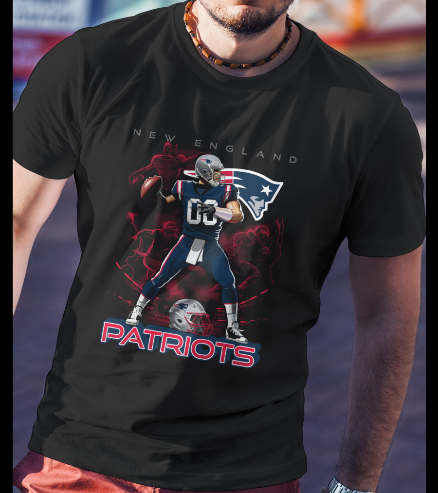 New England Patriots Quarterback Action 03 Football Team T-Shirt