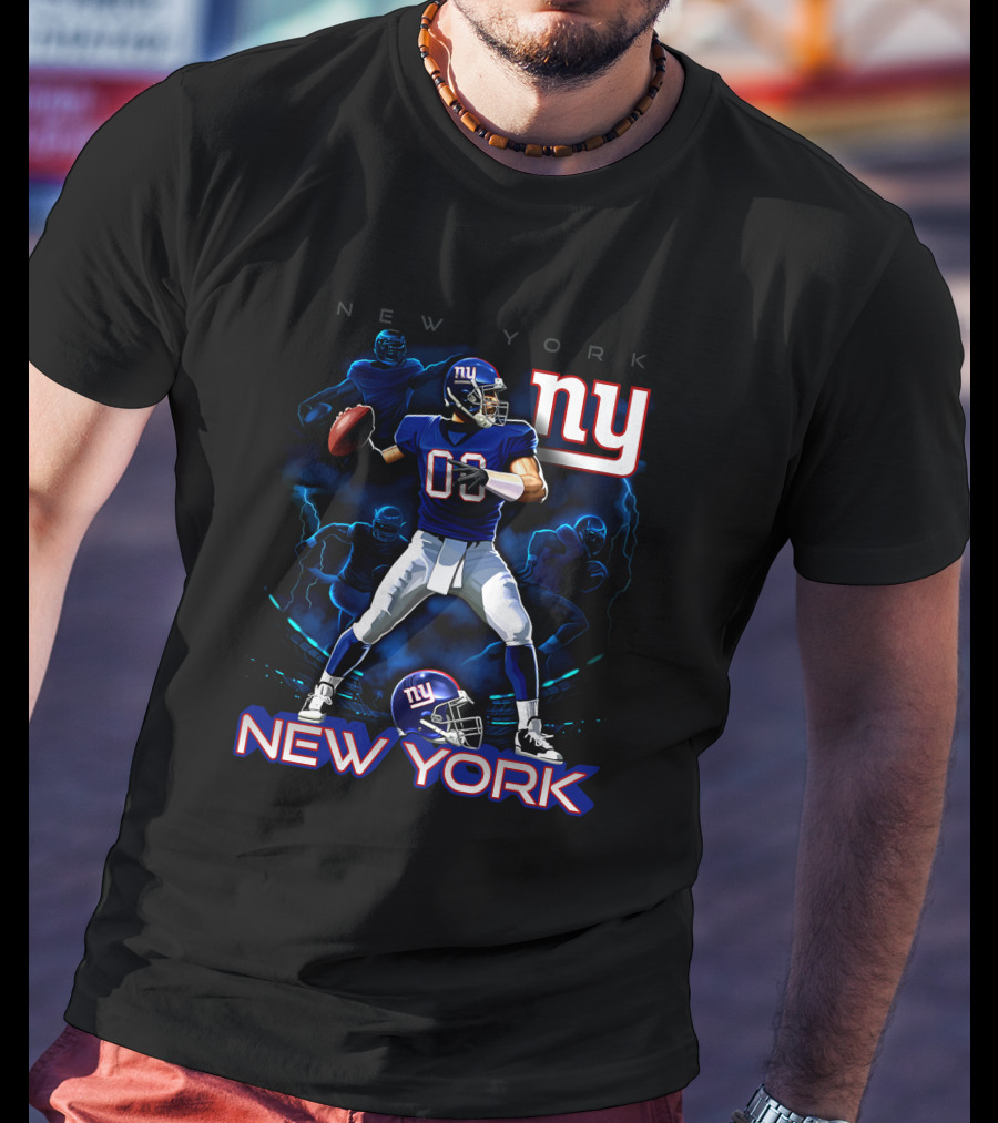 New York Giants Ny Football Player Illustration 03 T-Shirt