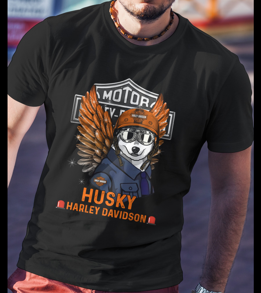 Husky Harley Davidson Motorcycle Wings T-Shirt