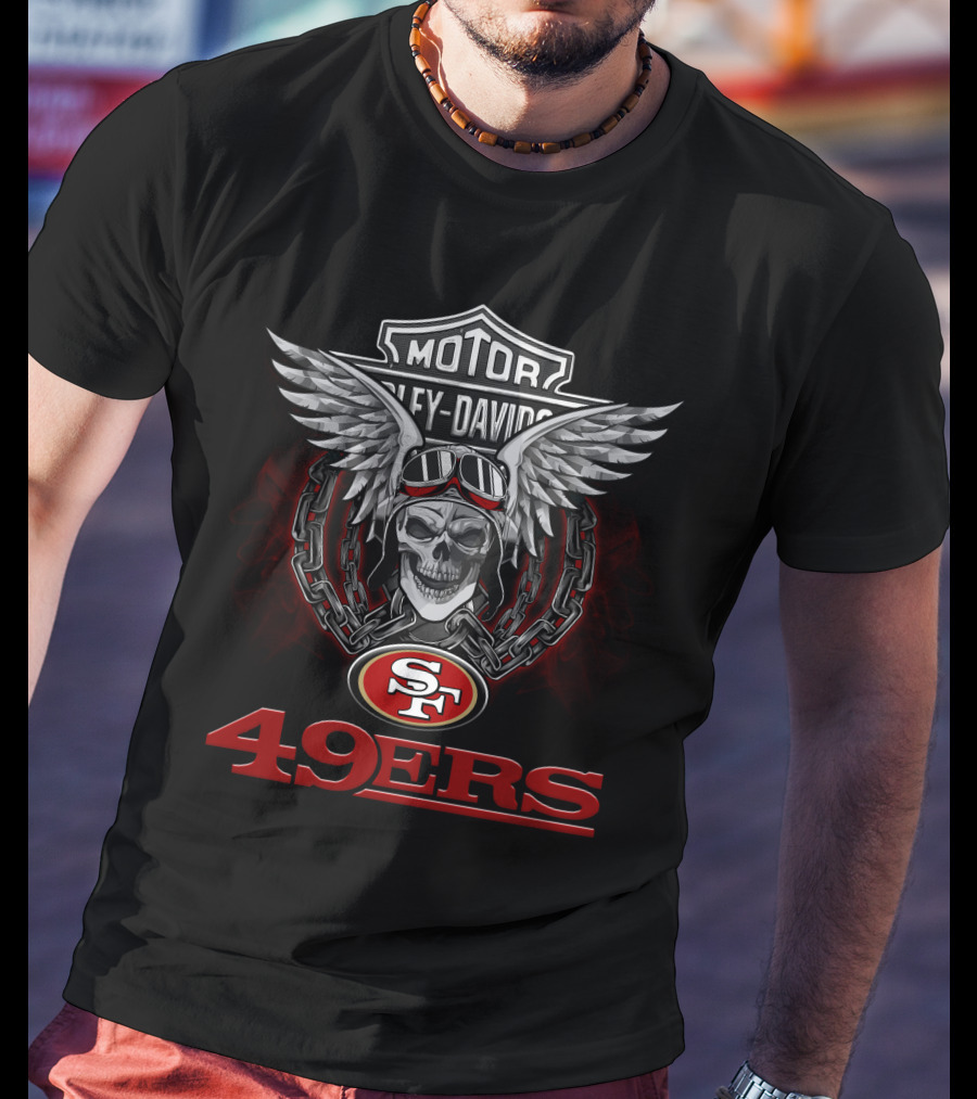 Motor San Francisco 49ers Nfl Football Fans Harley Davidson T-Shirt
