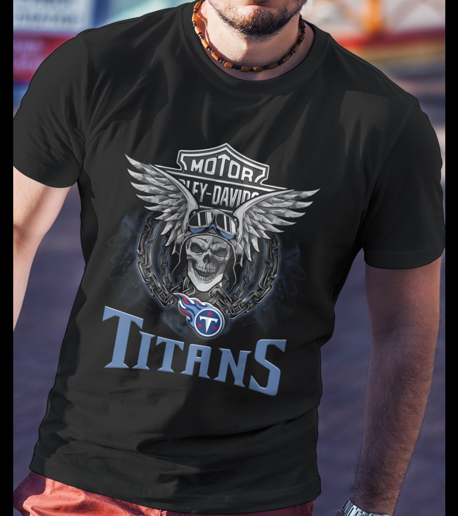 Motor Harley Davidson Titans Nfl Football Fans Hd Tennessee T-Shirt