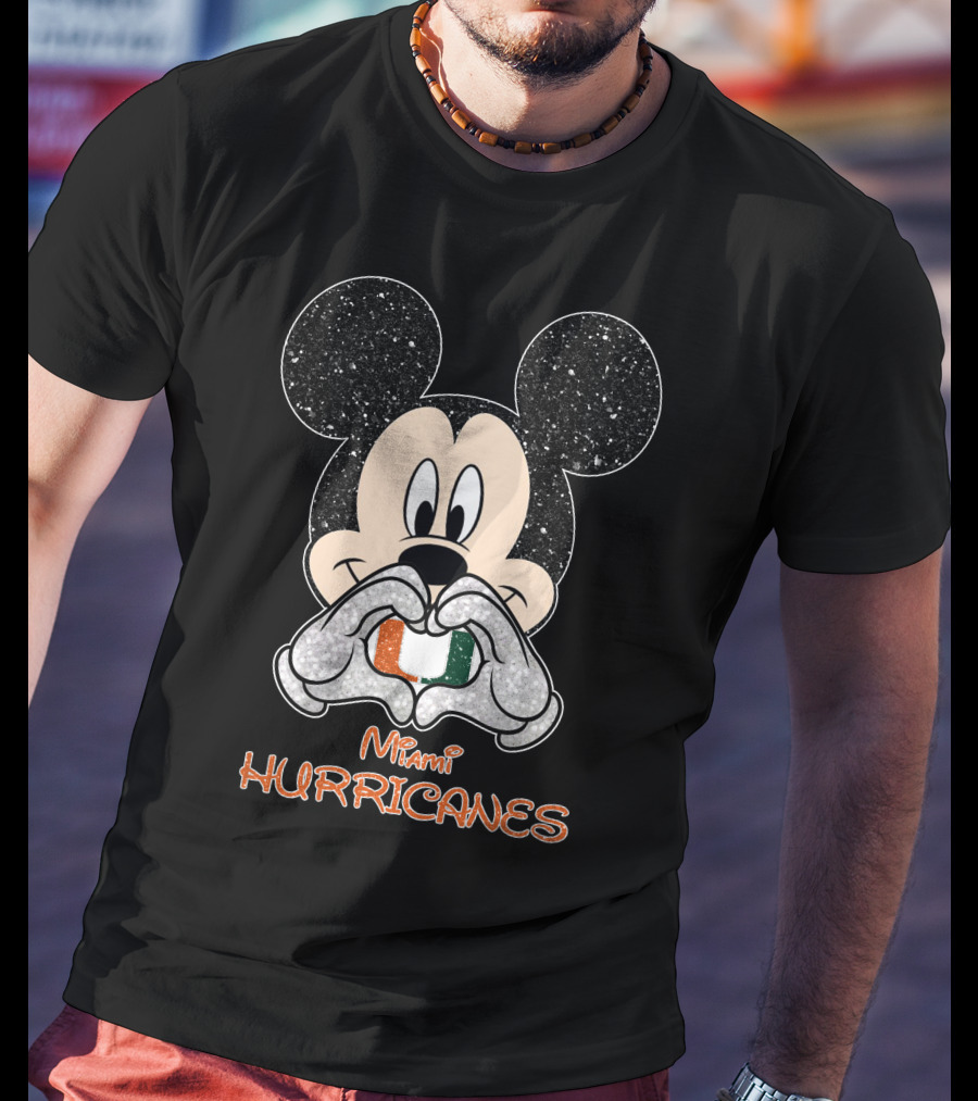 Mickey Mouse Miami Hurricanes Love T-Shirt