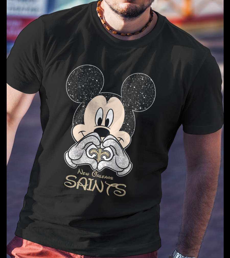 Mickey New Orleans Saints Fleur-de-Lis Love T-Shirt