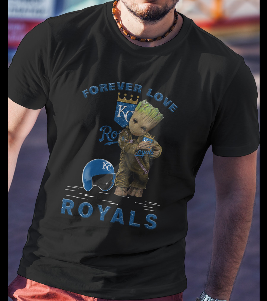 Forever Love Royals KC Baseball Groot Fan Enthusiast T-Shirt