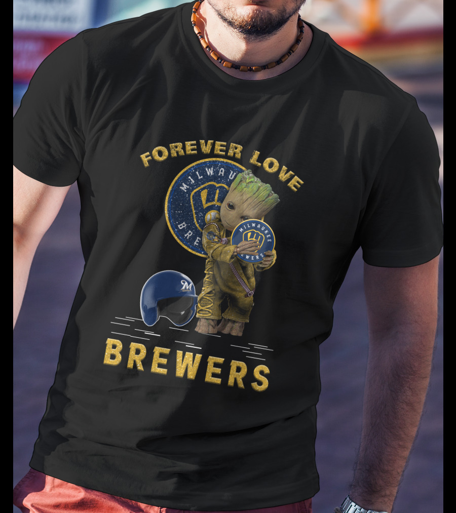 Forever Love Milwaukee Brewers Groot MLB Fans T-Shirt