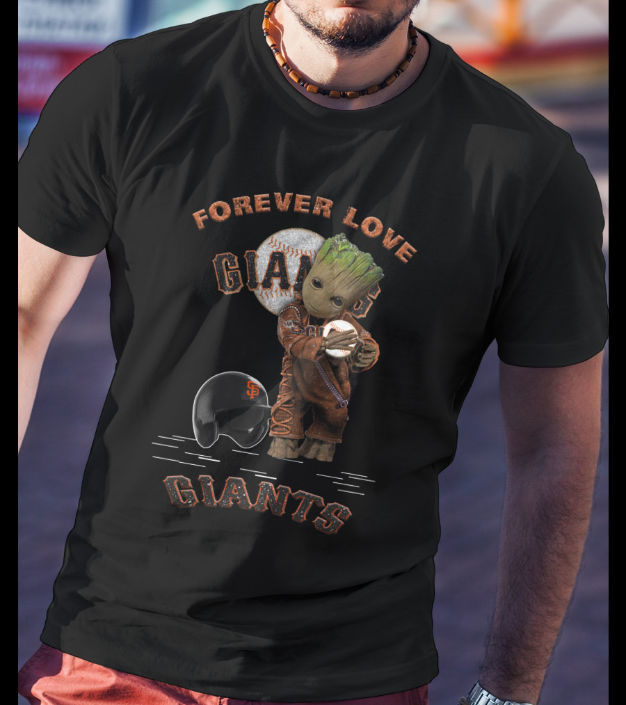 Forever Love Giants Groot Baseball Fans T-Shirt