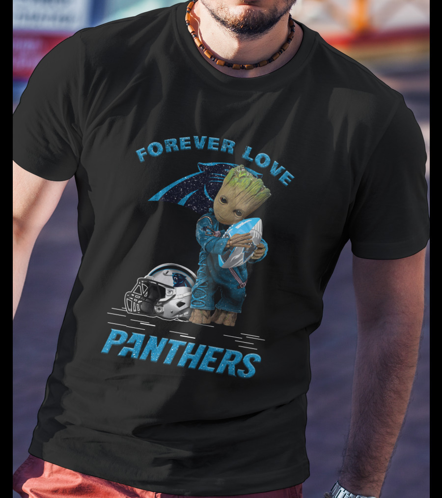 Forever Love Panthers Groot Football Helmet T-Shirt