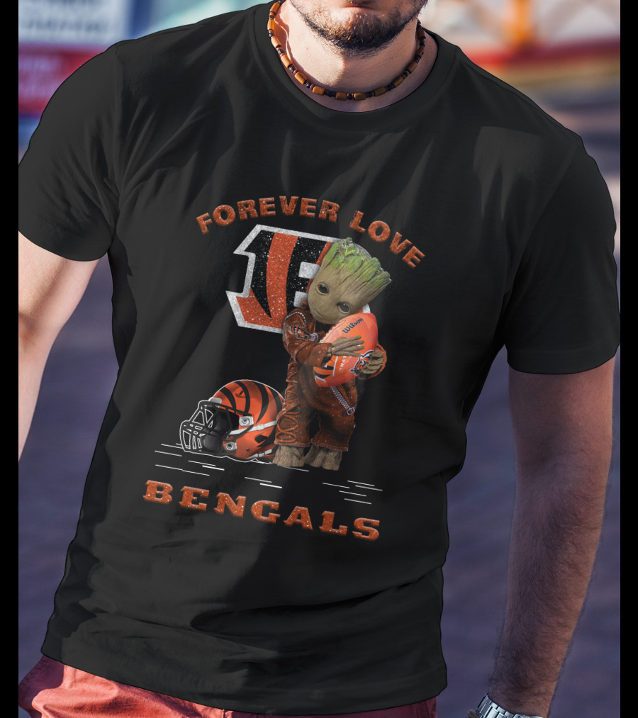 Forever Love Groot Cincinnati Bengals T-Shirt