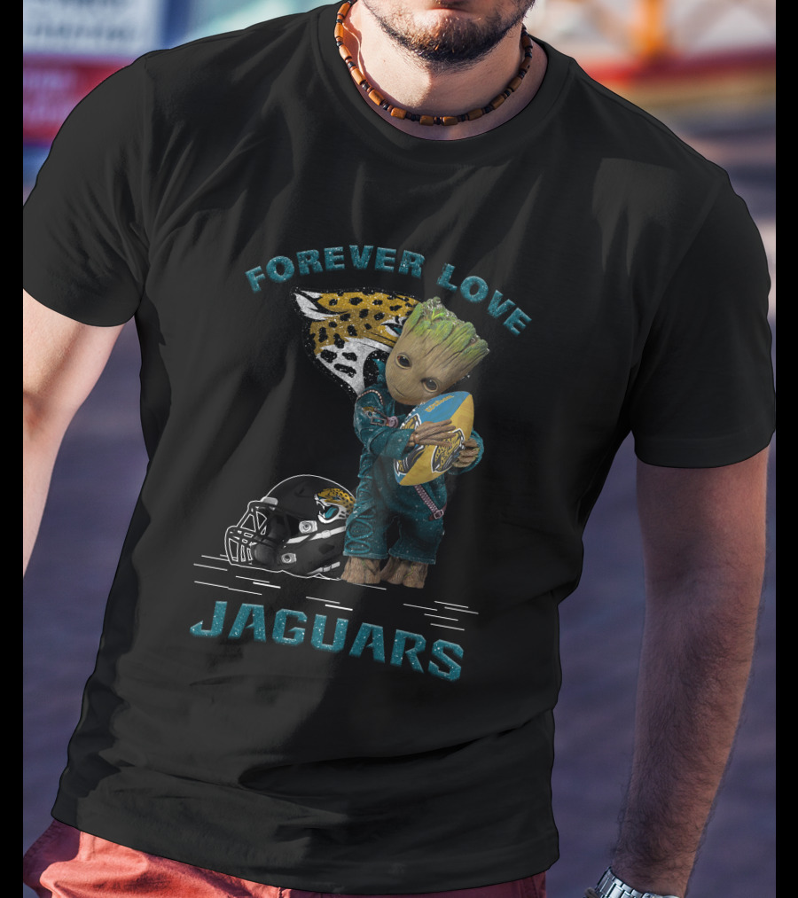 Forever Love Jaguars Groot Football Helmet T-Shirt