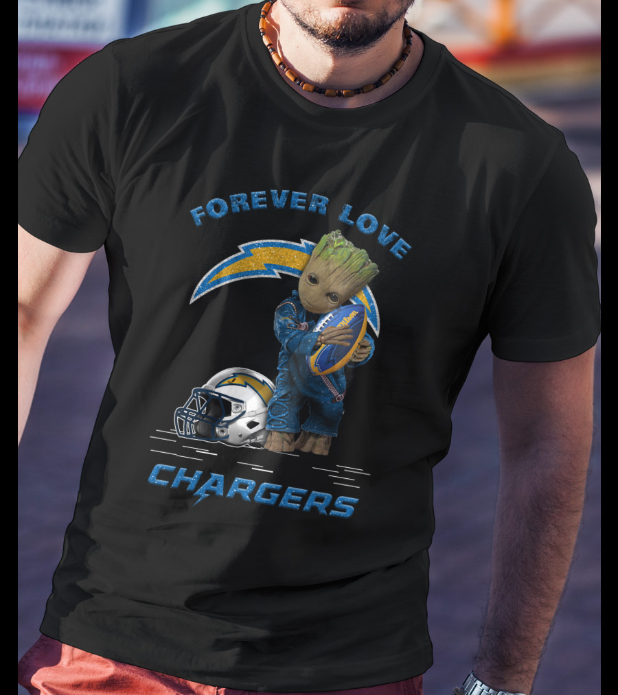 Forever Love Chargers Groot Football T-Shirt