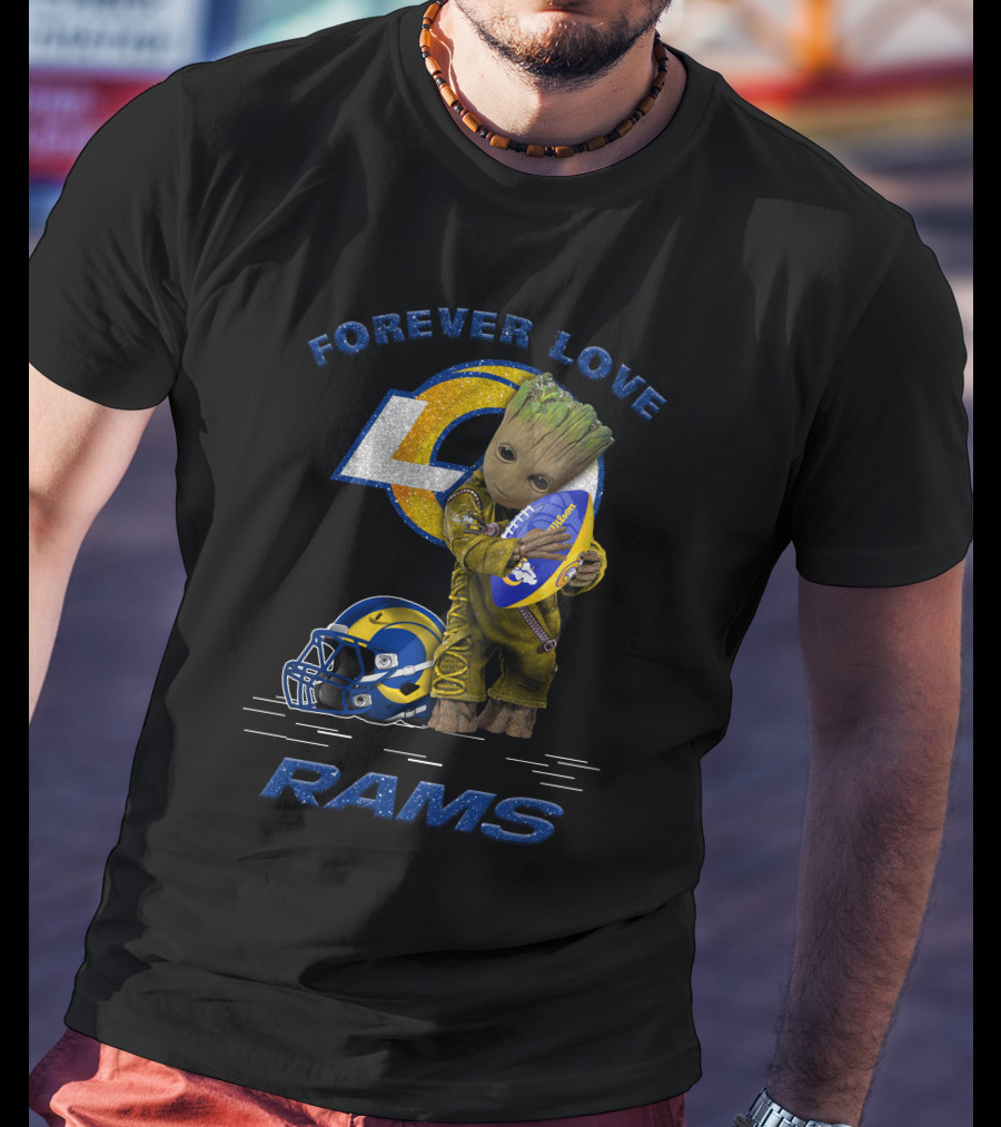 Forever Love Los Angeles Rams Groot Football Helmet T-Shirt