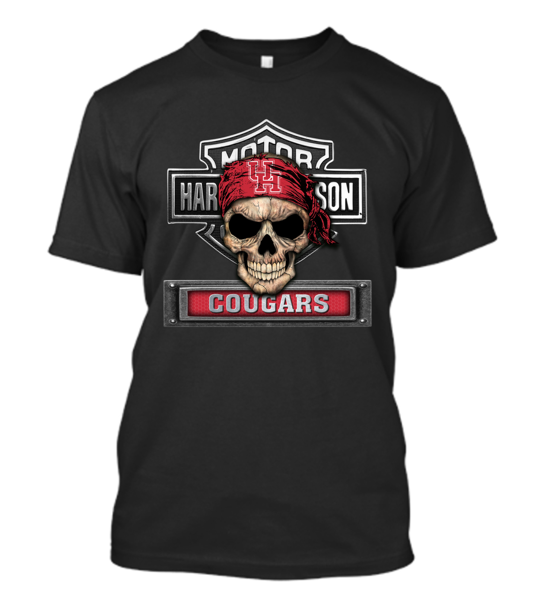 Motor Harley Davidson Skull Uh Cougars T-Shirt