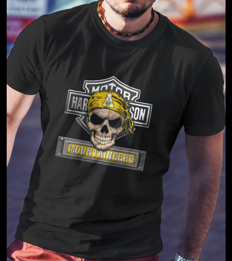 Harley Davidson Skull A Bandana Mountaineers T-Shirt