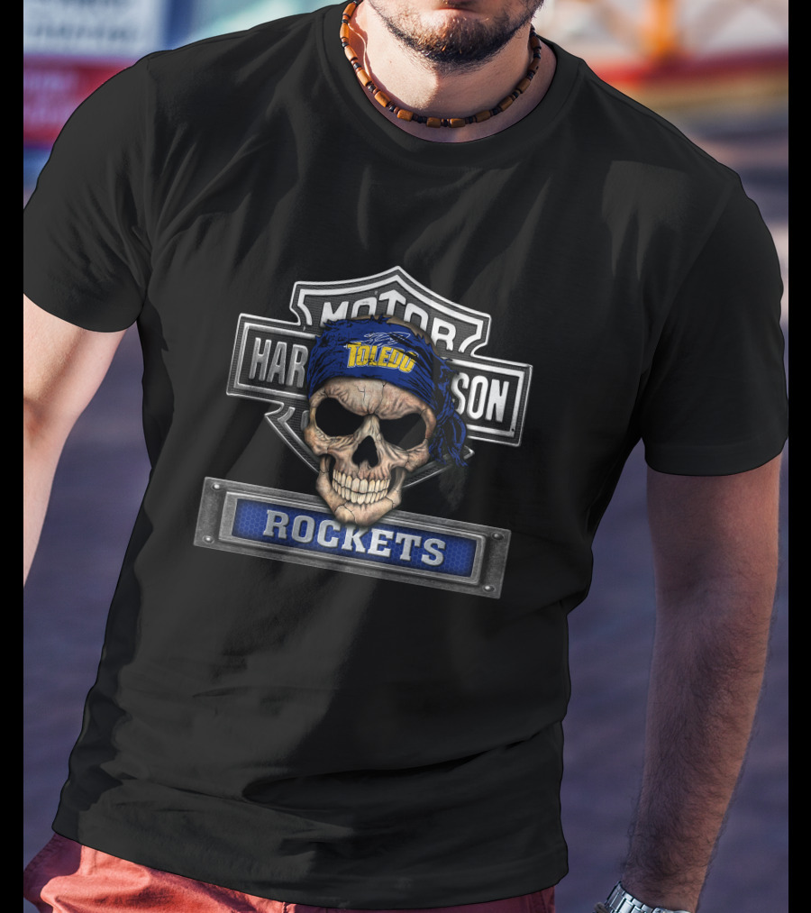 Harley Davidson Skull Bandana Toledo Rockets T-Shirt