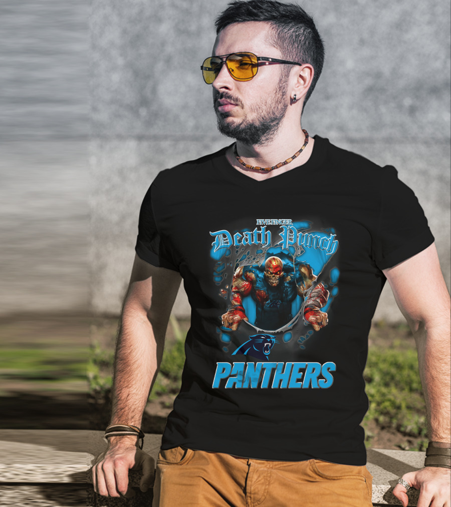 Five Finger Death Punch Carolina Panthers Nfl Football Fans T-Shirt