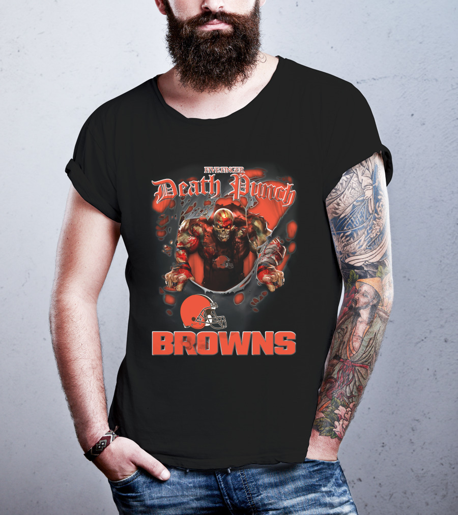 Five Finger Death Punch Cleveland Browns Nfl Football Fans T-Shirt