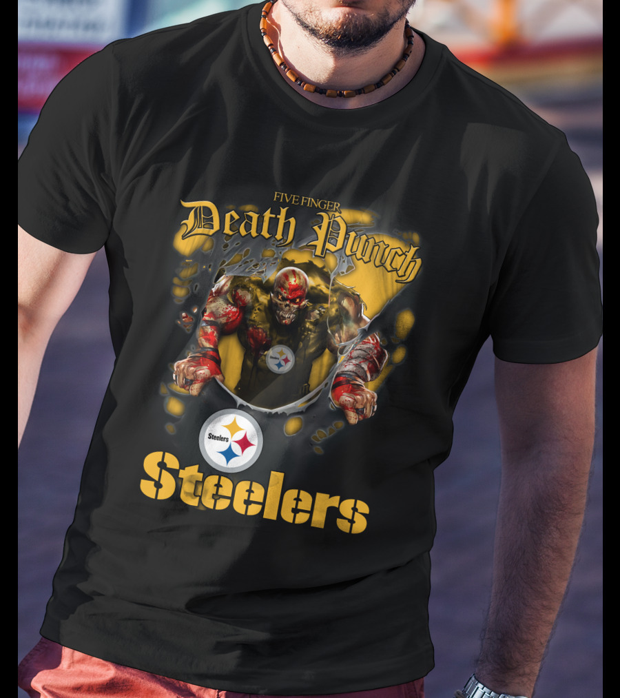 Five Finger Death Punch Steelers Nfl Football Fans Pittsburgh T-Shirt