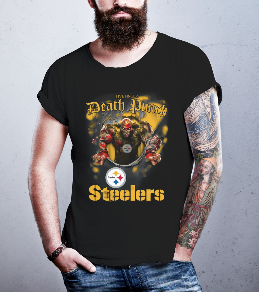 Five Finger Death Punch Steelers Nfl Football Fans Pittsburgh T-Shirt
