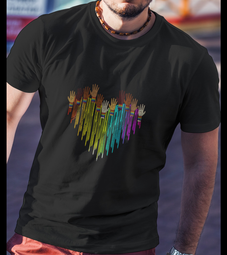 Come Together Hands Diversity Heart Rainbow Colors T-Shirt