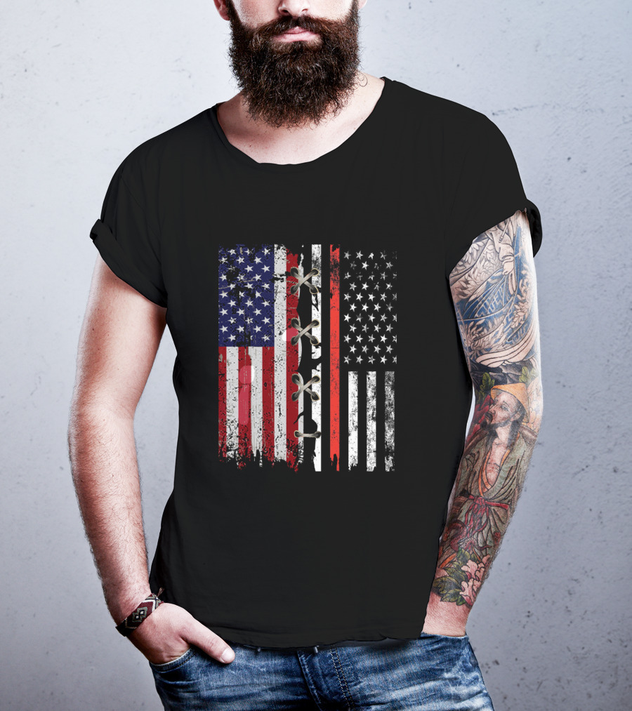American Flag Thin Red Line Lace T-Shirt