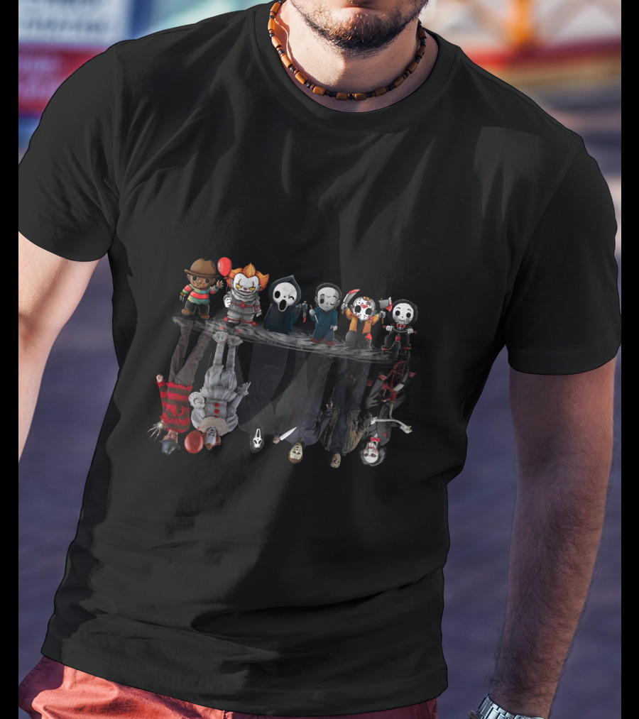 Villian Collection Horror Characters Cartoon Reflection T-Shirt