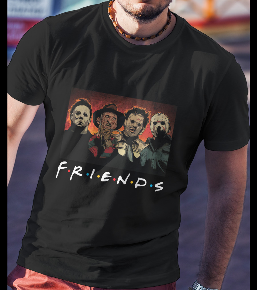 FRIENDS Horror Movie Icons Freddy Jason Michael Myers T-Shirt