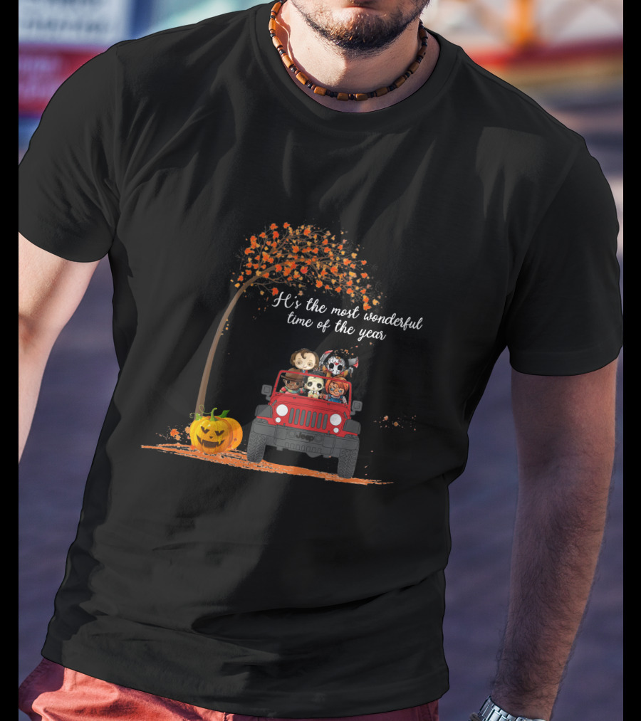 It's The Most Wonderful Time Of The Year Halloween Jeep Characters T-Shirt