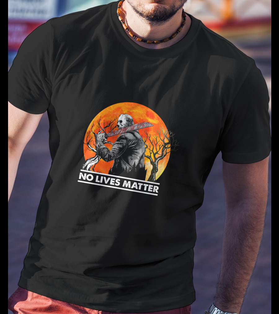 Jason Voorhees Horror No Lives Matter Halloween Moon Baseball Bat T-Shirt