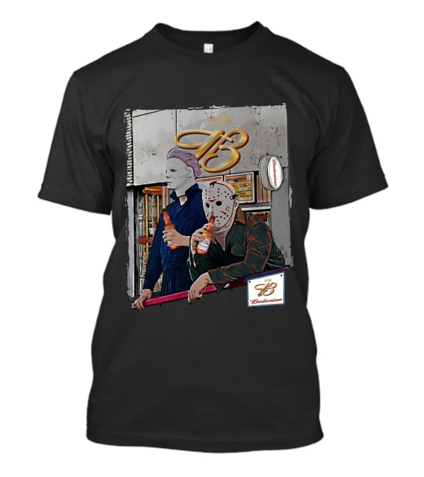 Budweiser Chillin With Horror Icons T-Shirt