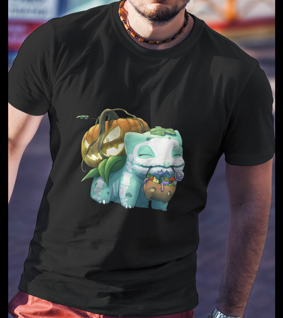 Halloween Pumpkin Bulbasaur Trick-or-Treat T-Shirt