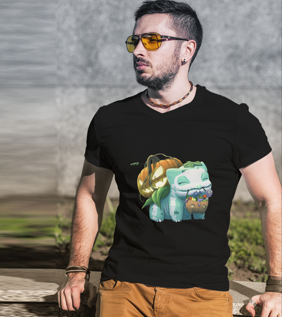 Halloween Pumpkin Bulbasaur Trick-or-Treat T-Shirt