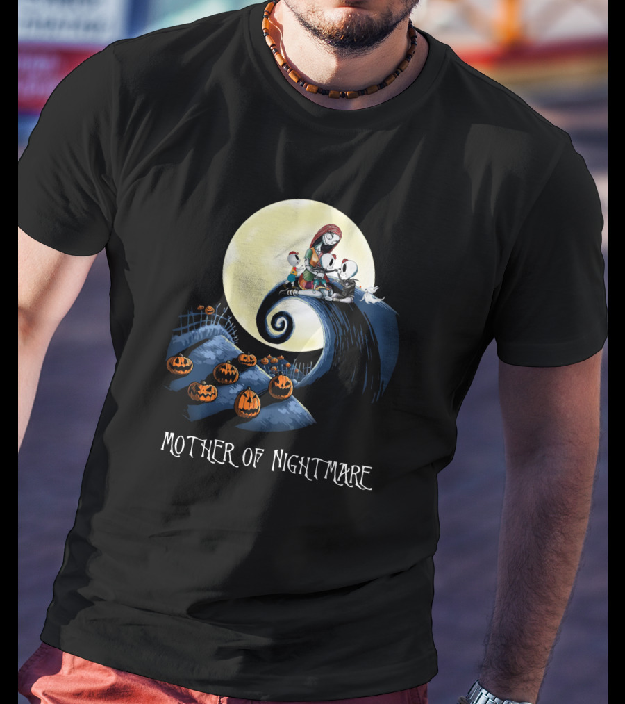 Mother Of Nightmare Curled Hill Pumpkins Moon Scene T-Shirt