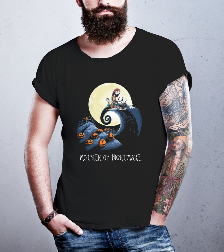 Mother Of Nightmare Curled Hill Pumpkins Moon Scene T-Shirt