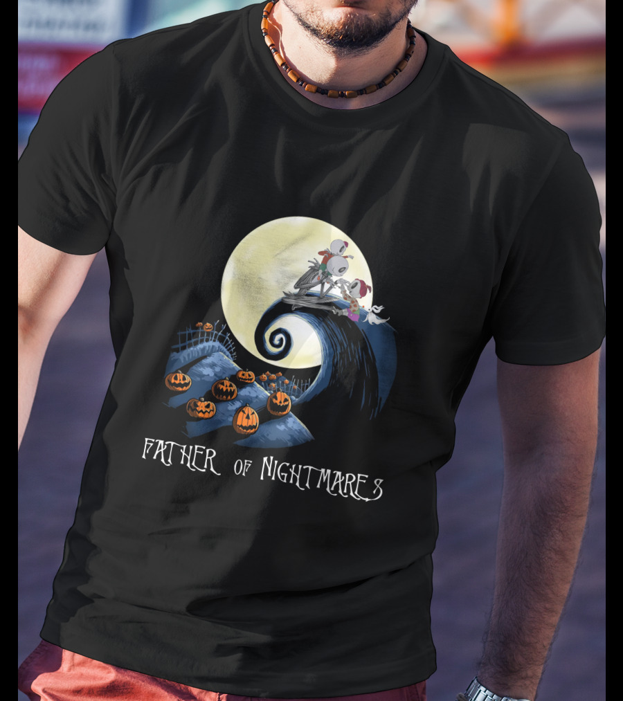 Father Of Nightmares Halloween Pumpkin Crescent Moon Scene T-Shirt