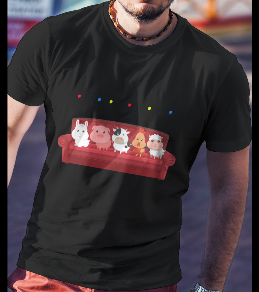 Friends Not Food For Vegans Vegetarians Couch Animals T-Shirt