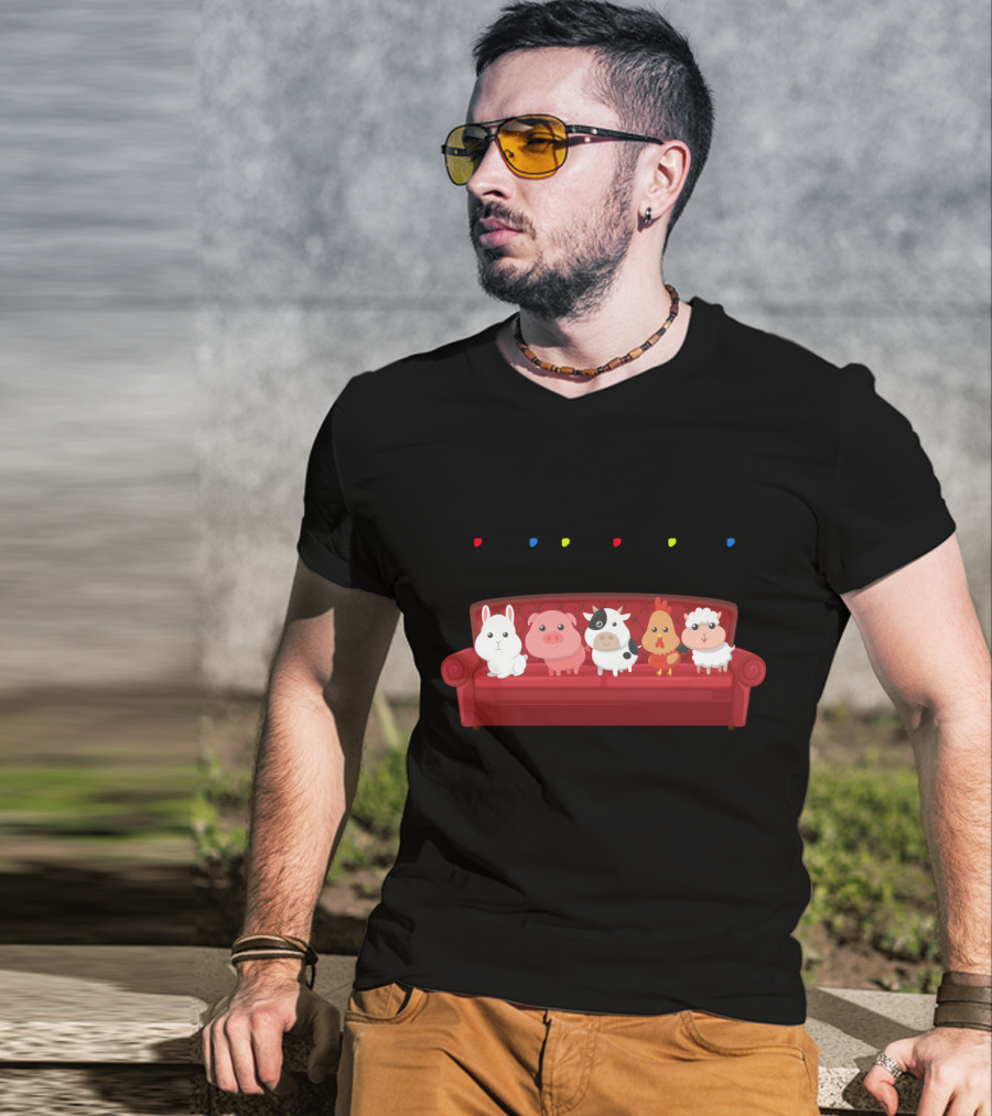 Friends Not Food For Vegans Vegetarians Couch Animals T-Shirt