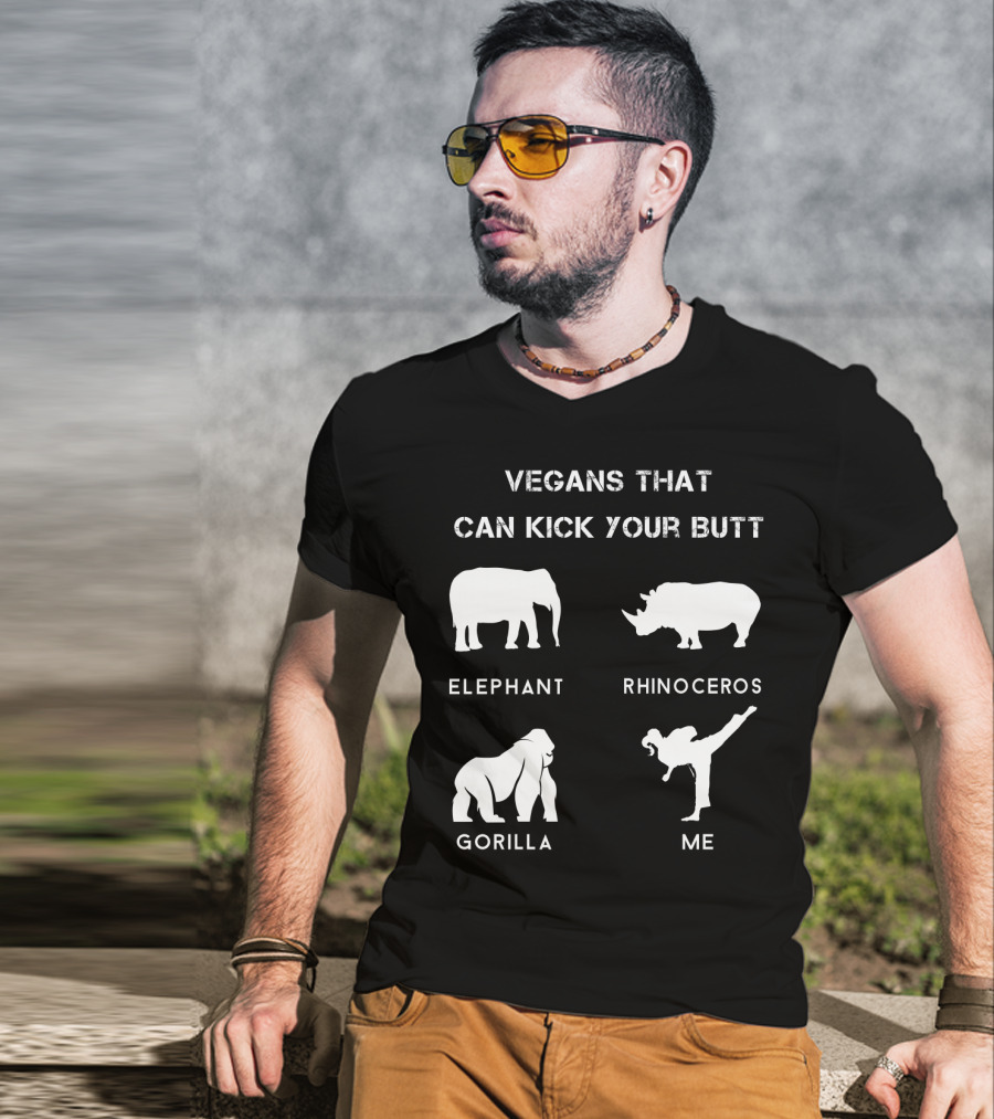Vegans That Can Kick Your Butt Elephant Rhinoceros Gorilla ME T-Shirt