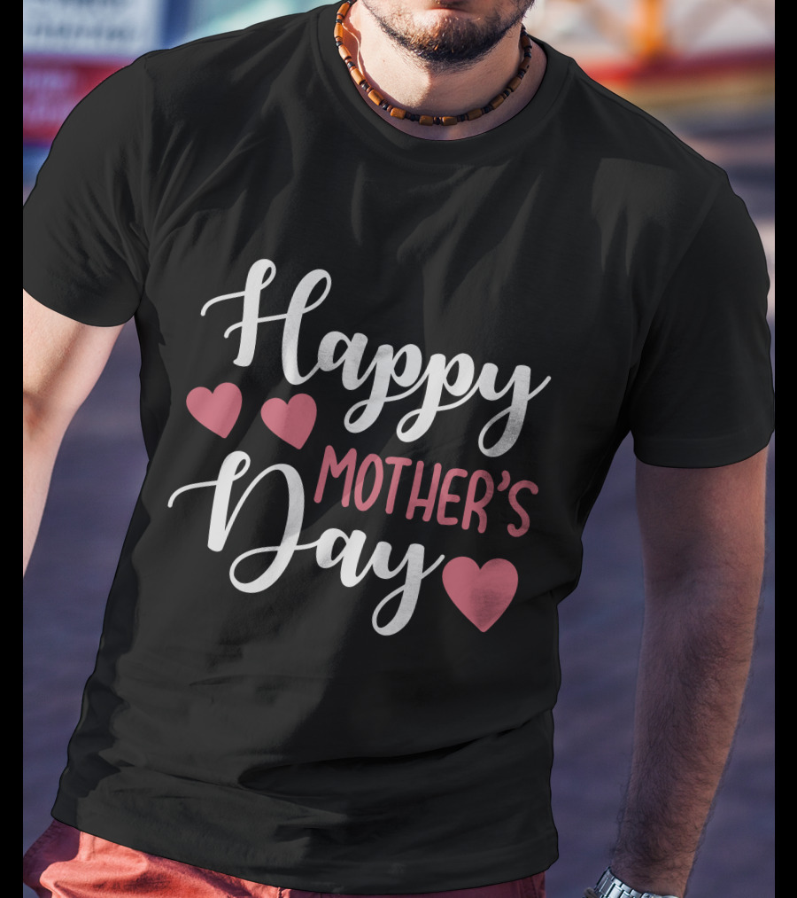 Happy Mother's Day With Heart Icons T-Shirt