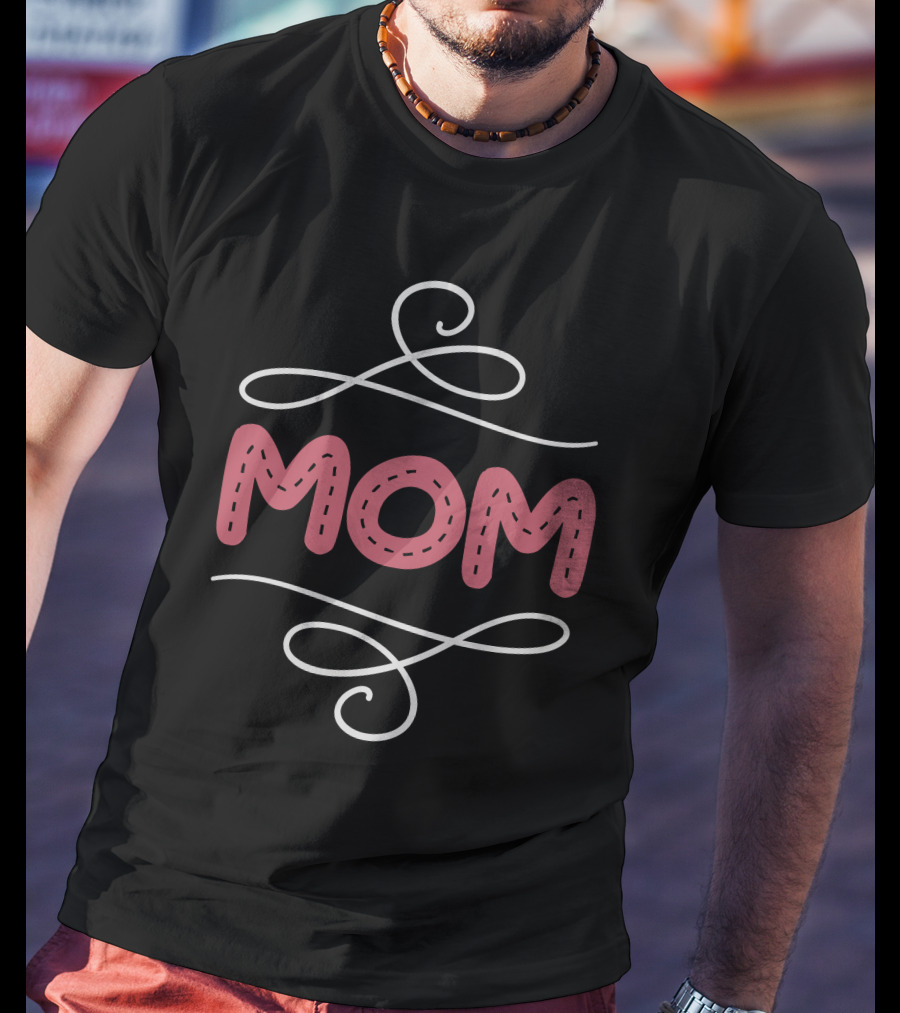 MOM With Decorative Swirls T-Shirt