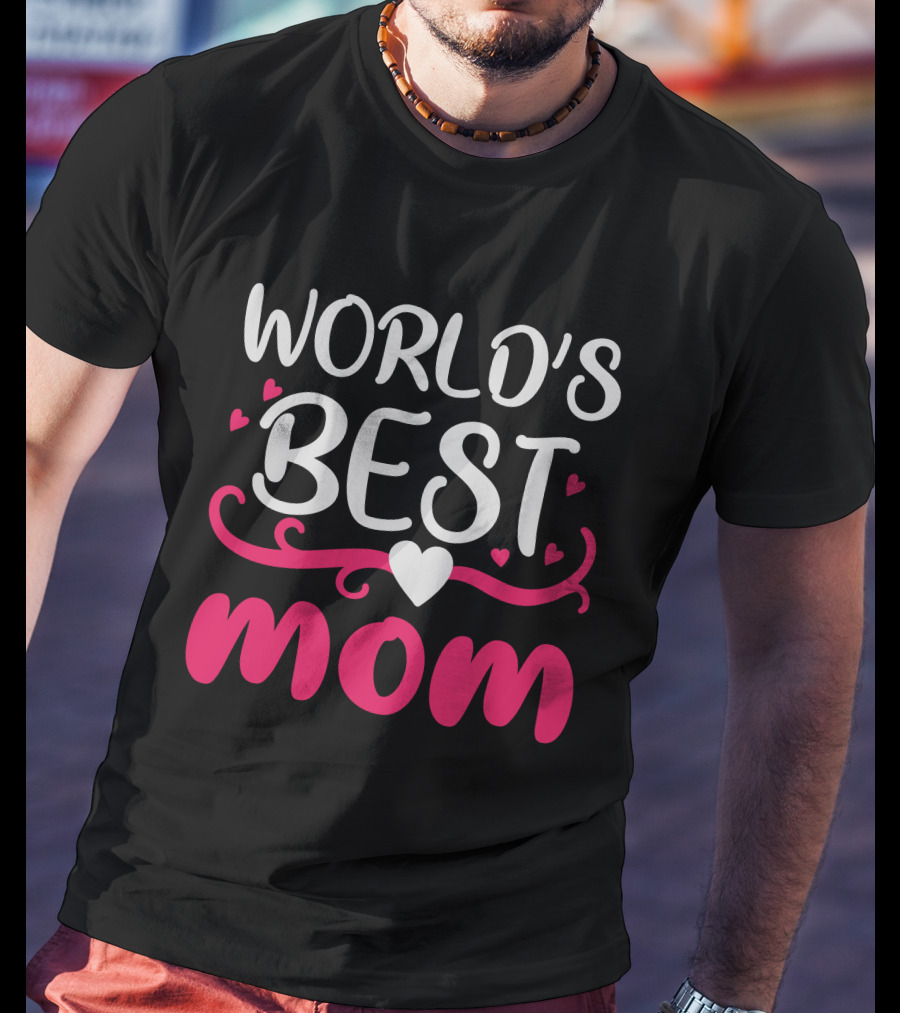 World's Best Mom Hearts T-Shirt