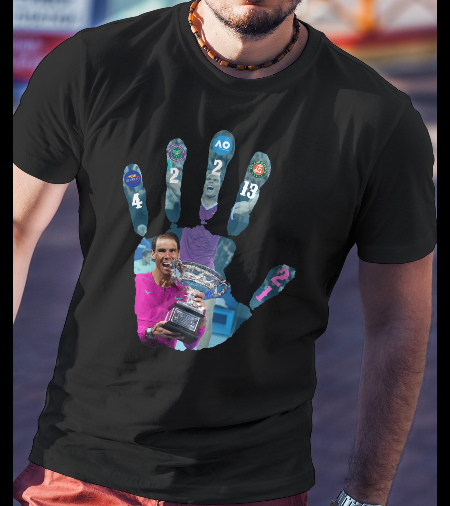 Nadal Champion 21 Hand Grand Slam Titles Victory T-Shirt