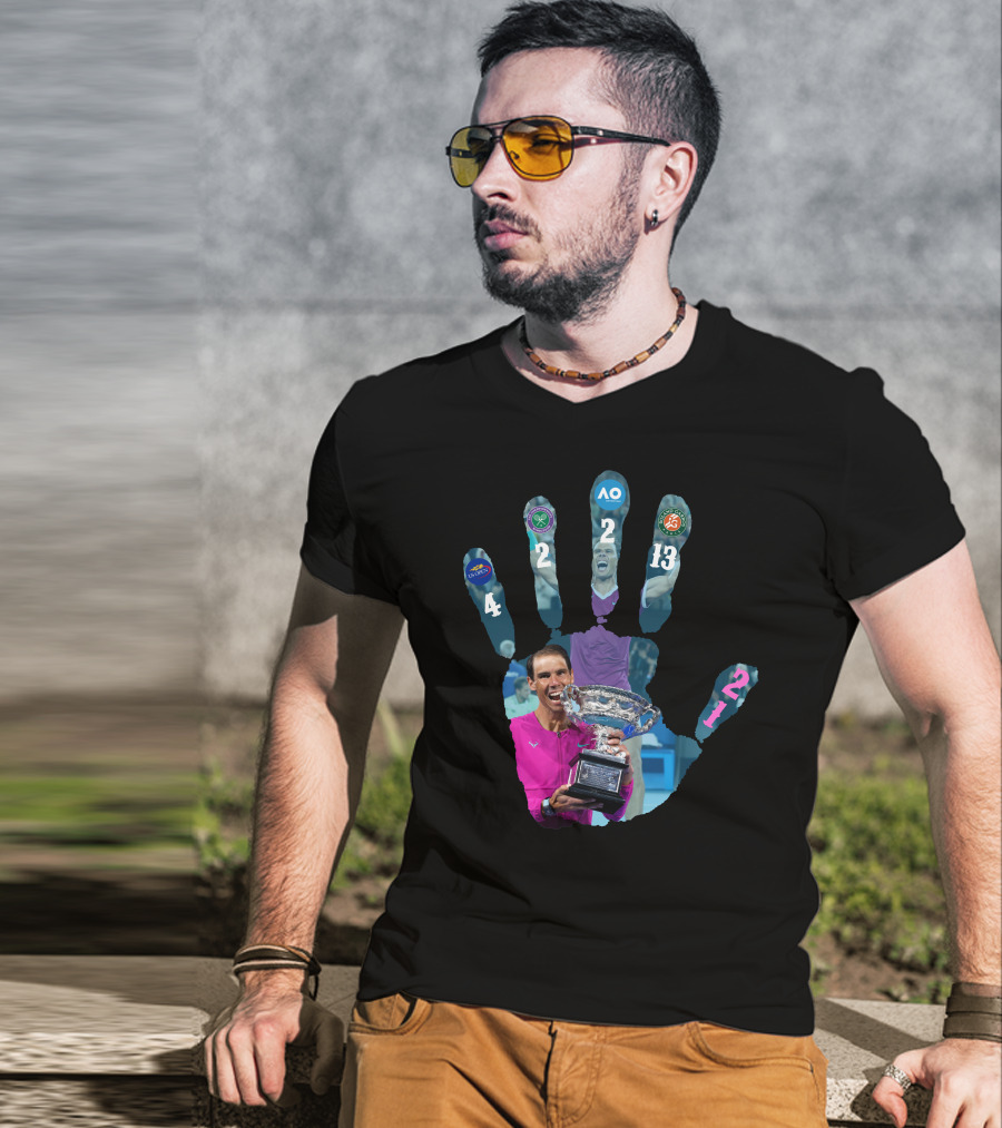 Nadal Champion 21 Hand Grand Slam Titles Victory T-Shirt